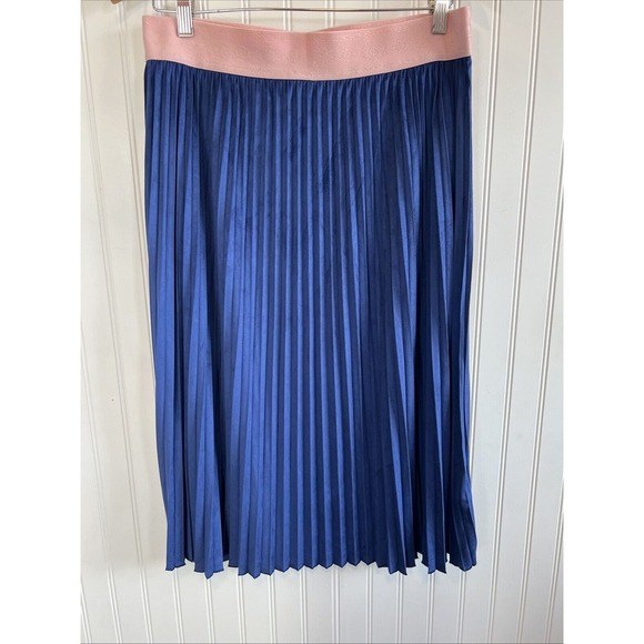 LulaRoe women's size large pleated blue feels like velvet skirt Elastic Waist - Picture 1 of 7